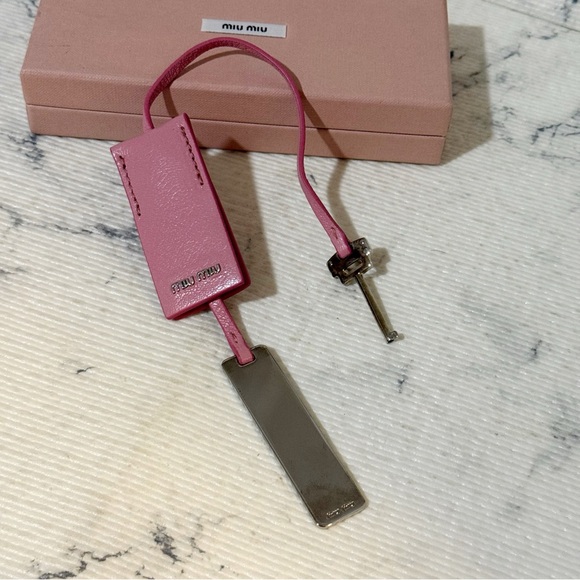 Miu Miu Pink Leather Bag Charm / Keychain - Picture 5 of 12